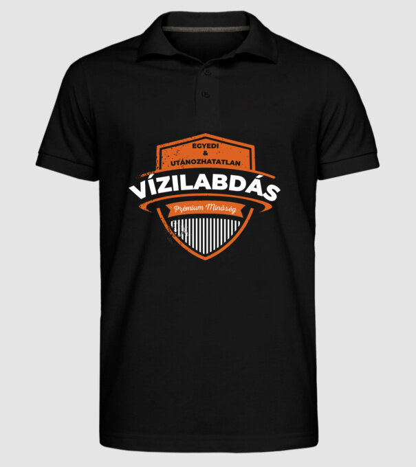 Egyedi és utánozhatatlan VÍZILABDÁS minta fekete pólón