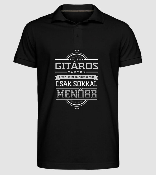 Én egy menő...GITÁROS minta fekete pólón