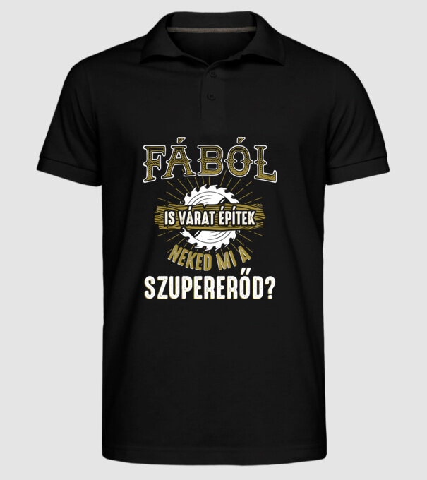 Fábol is várat - szupererő minta fekete pólón