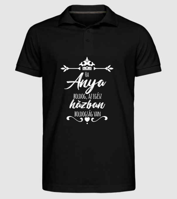 Ha anya boldog minta fekete pólón