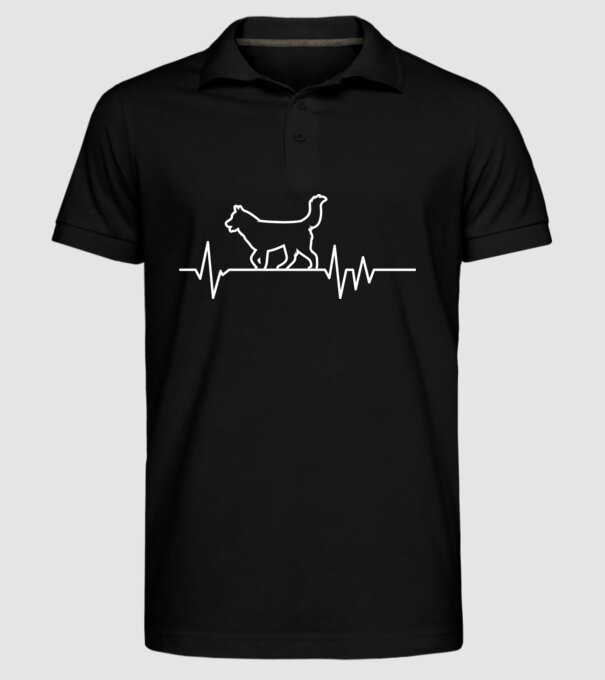 Heartbeat line Husky minta fekete pólón