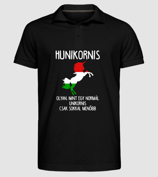 hunikornis menő unikornis minta fekete pólón