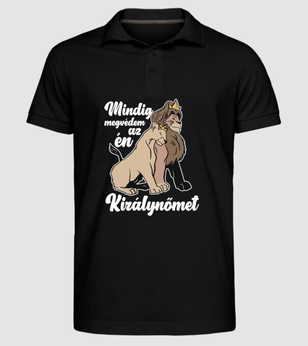 Királyi pár király minta fekete pólón