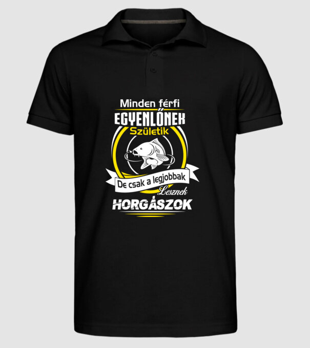 Legjobbak a horgászok minta fekete pólón