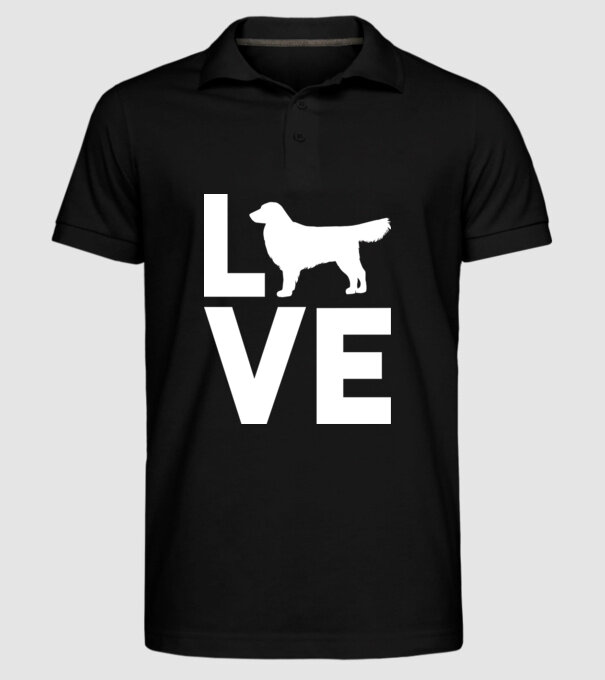 LOVE Golden Retriever minta fekete pólón