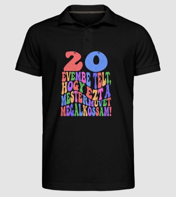 Mestermű megalkotása 20 minta fekete pólón