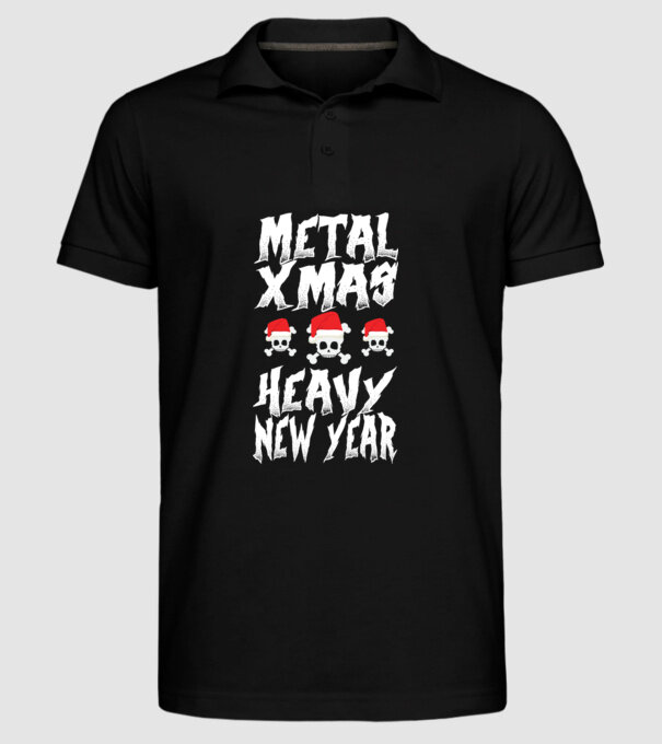 Metal x-mas - Heavy new year minta fekete pólón