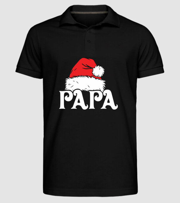 Mikulás sapka Papa minta fekete pólón