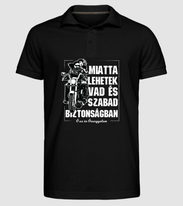 Motoros Miatta lehetek vad és szabad nőnek minta fekete pólón