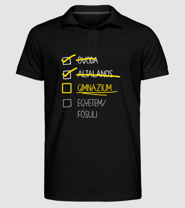 Oktatás checklist Általános - fekete alap minta fekete pólón