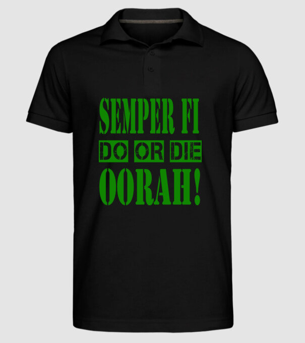Oorah! minta fekete pólón