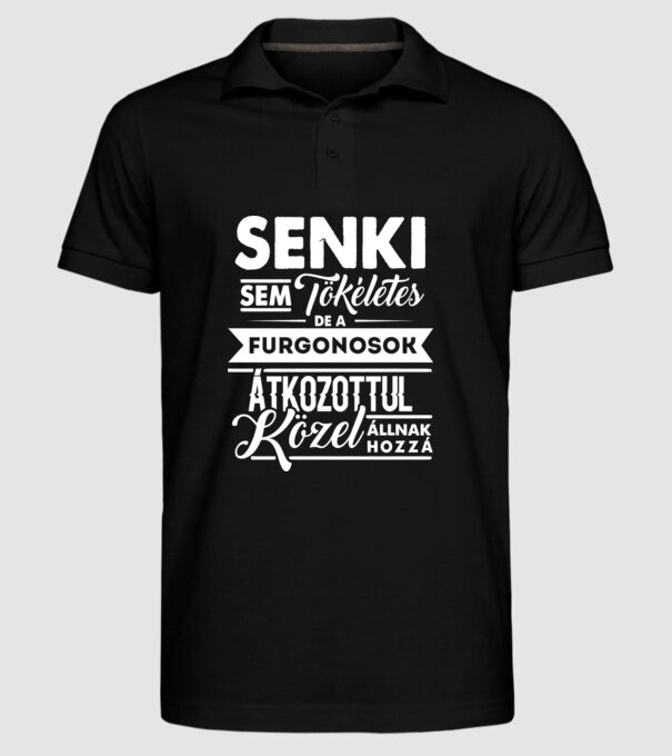Senki sem tökéletes...furgonos minta fekete pólón