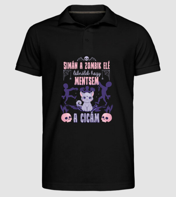 Simán a zombik elé löknélek minta fekete pólón
