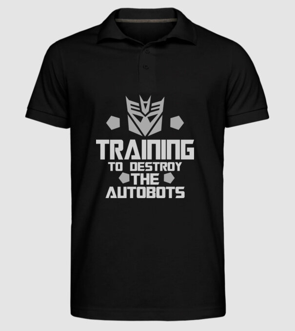 Training to destroy the autobots minta fekete pólón
