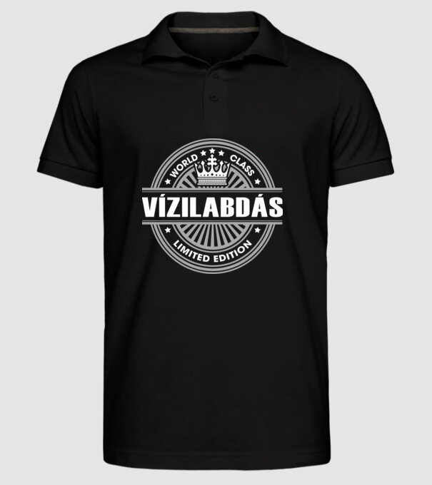 World class magyar VÍZILABDÁS minta fekete pólón