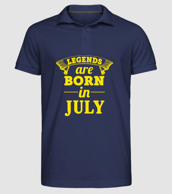 Legends are born in July minta sötétkék pólón