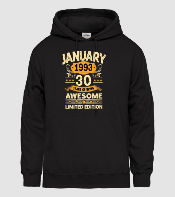 January 1993 30 years of being limited edition minta fekete pólón