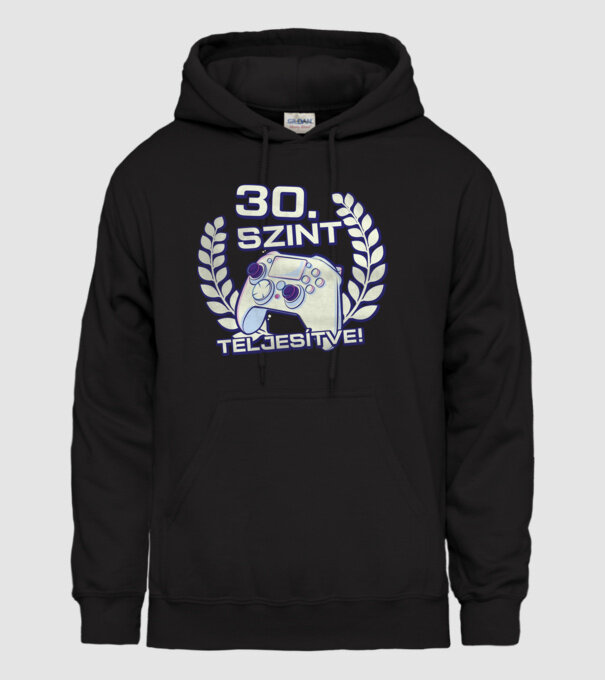 30. szint teljesítve minta fekete pólón