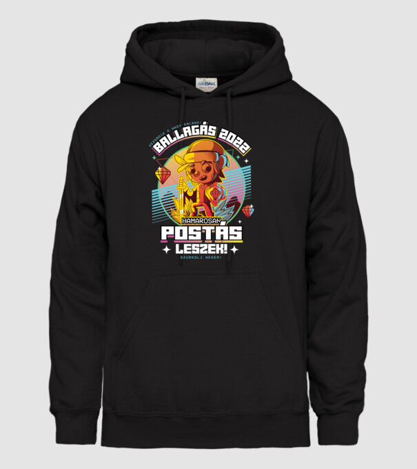 Arcade Jövőbeli szakmás postás minta fekete pólón