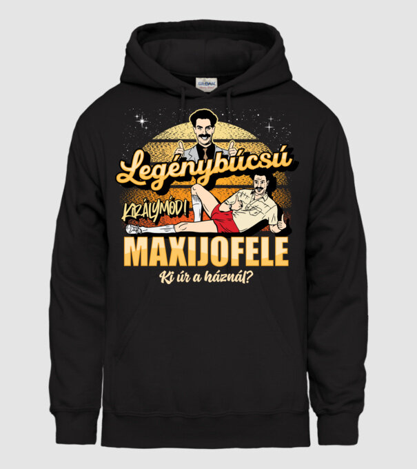 Borat Legénybúcsú Maxijóféle minta fekete pólón
