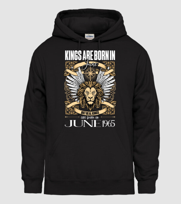 KINGS ARE BORN 1965 - JÚNIUS minta fekete pólón
