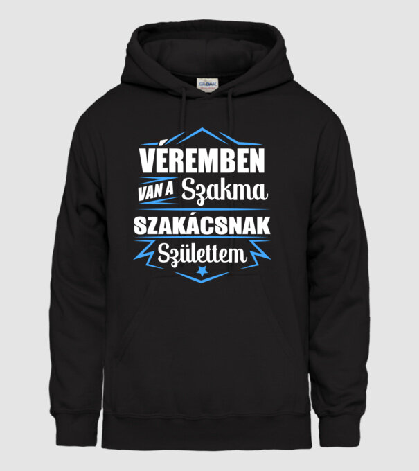 Véremben van a szakma Szakács minta fekete pólón