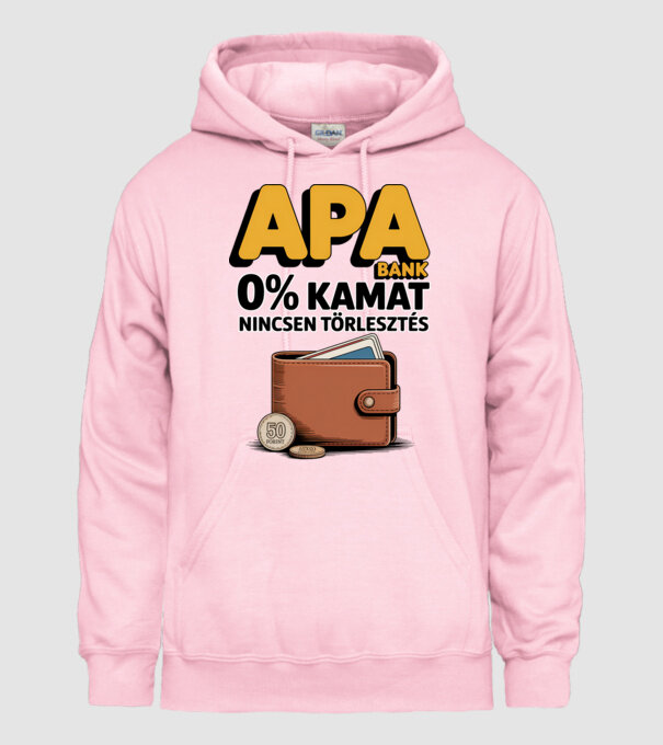 APA BANK minta világos rózsaszín pólón