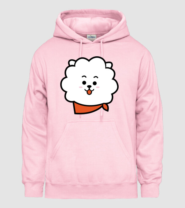 BTS CHIBI minta világos rózsaszín pólón