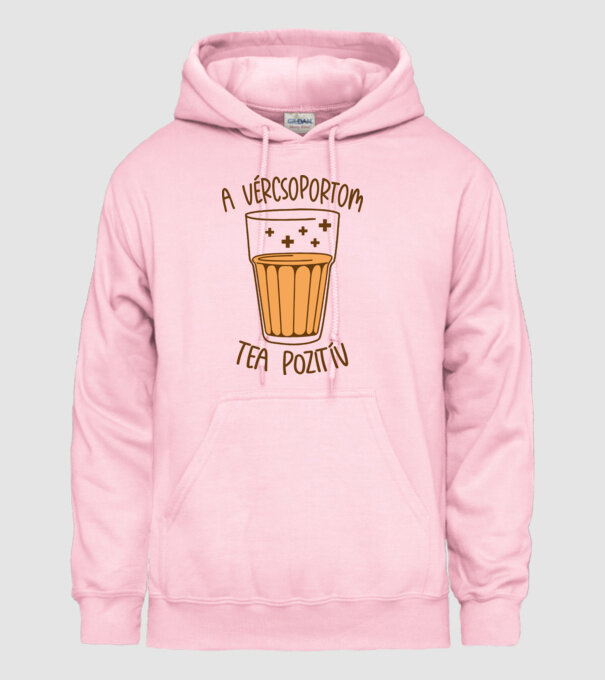 vércsoportom tea minta világos rózsaszín pólón