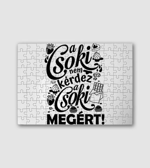 A csoki megért minta fehér pólón