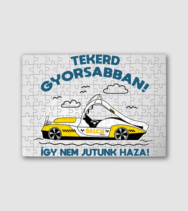Balcsi Taxi minta fehér pólón