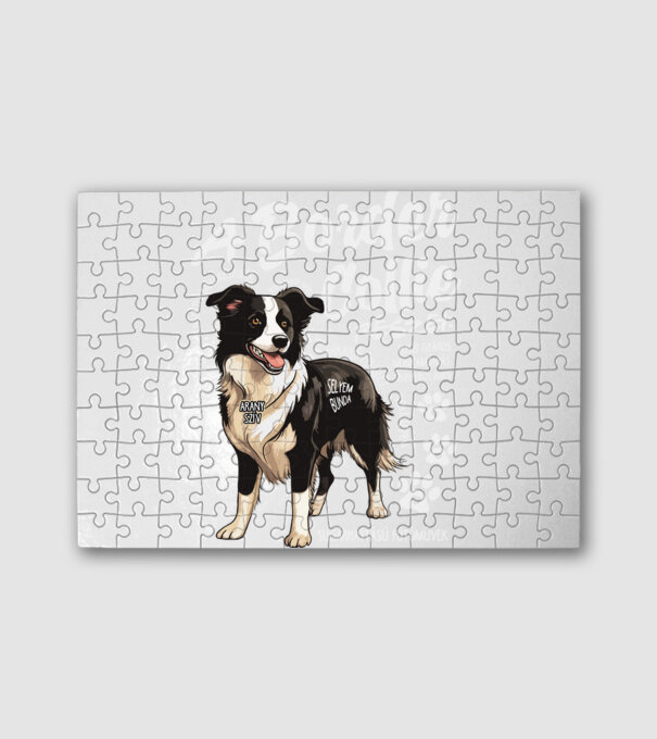 Border Collie részei minta fehér pólón