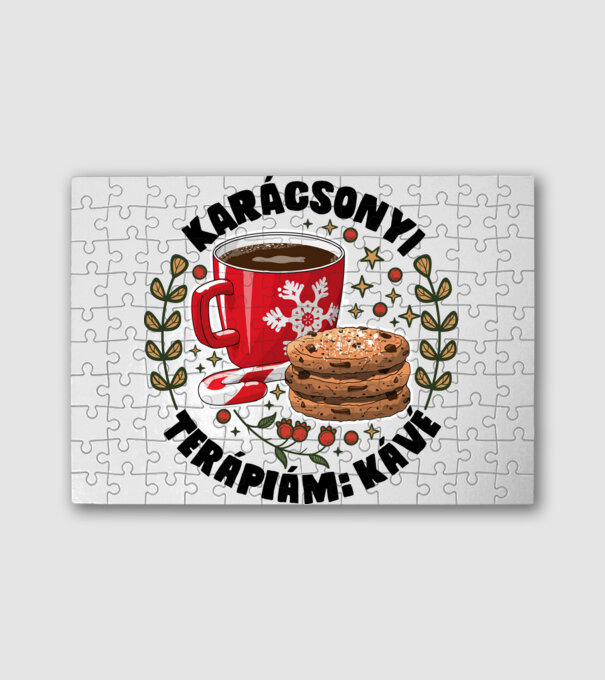 Karácsonyi teraápiám a kávé minta fehér pólón