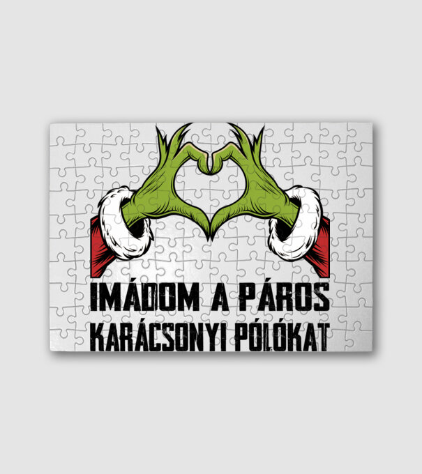 Szeretem a karácsonyi páros pólókat Grinch Fehér pólóra minta fehér pólón
