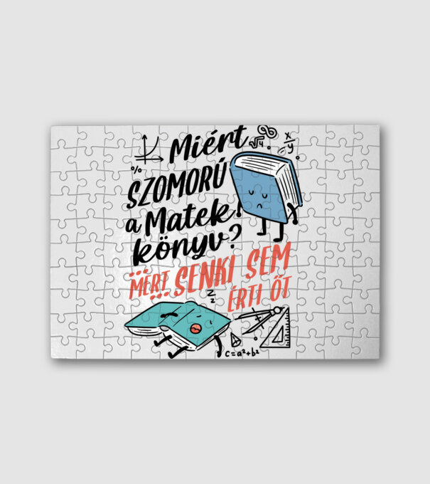 Szomorú matek könyv minta fehér pólón