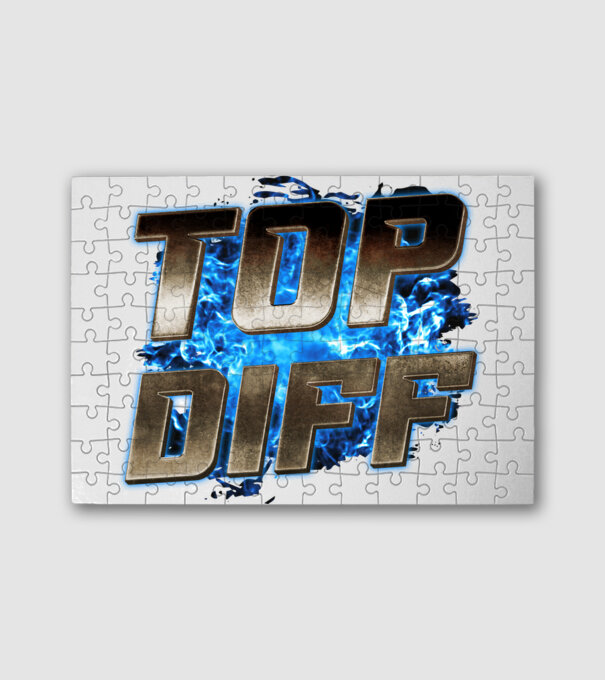 TOP DIFF metalic blue fire minta fehér pólón