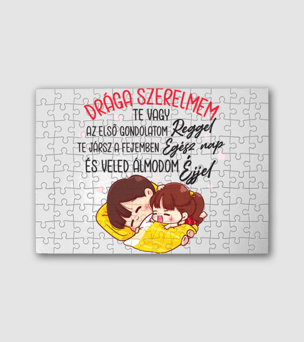 Veled álmodom szerelmem minta fehér pólón