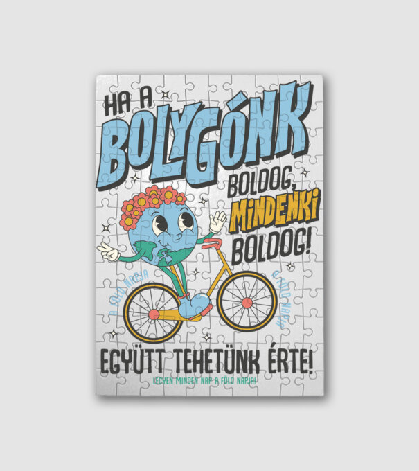 A bolygónk boldog mindenki boldog minta fehér pólón