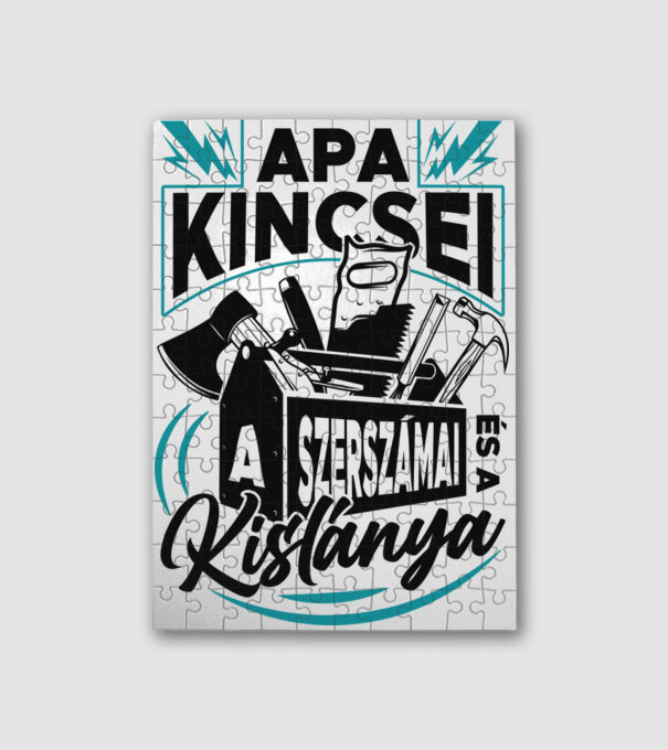 Apa kincsei kislány fehérre minta fehér pólón