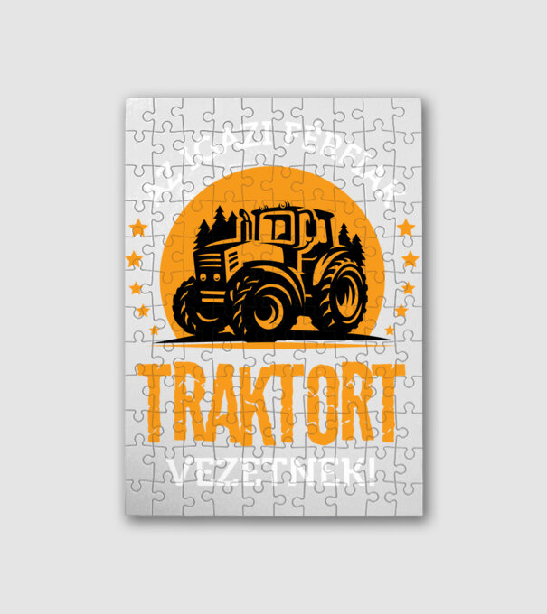 Az igazi férfiak traktort vezetnek minta fehér pólón