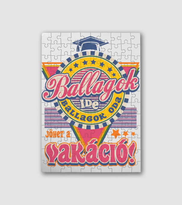 Ballagok ide oda retro vakáció minta fehér pólón