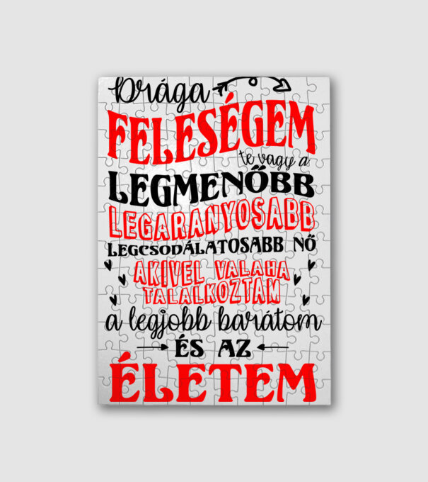 Drága feleségem minta fehér pólón
