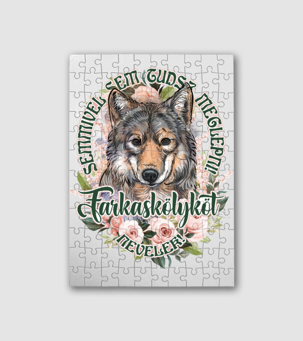 Farkas mama farkaskölyök minta fehér pólón