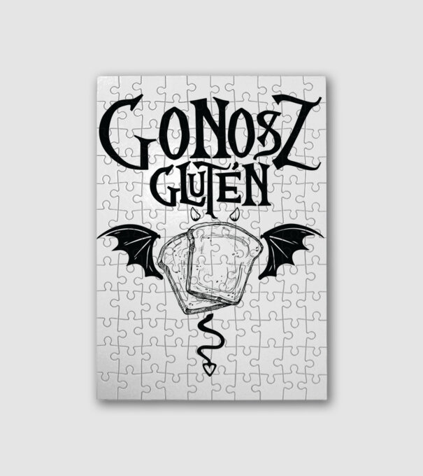 Gonosz Glutén minta fehér pólón