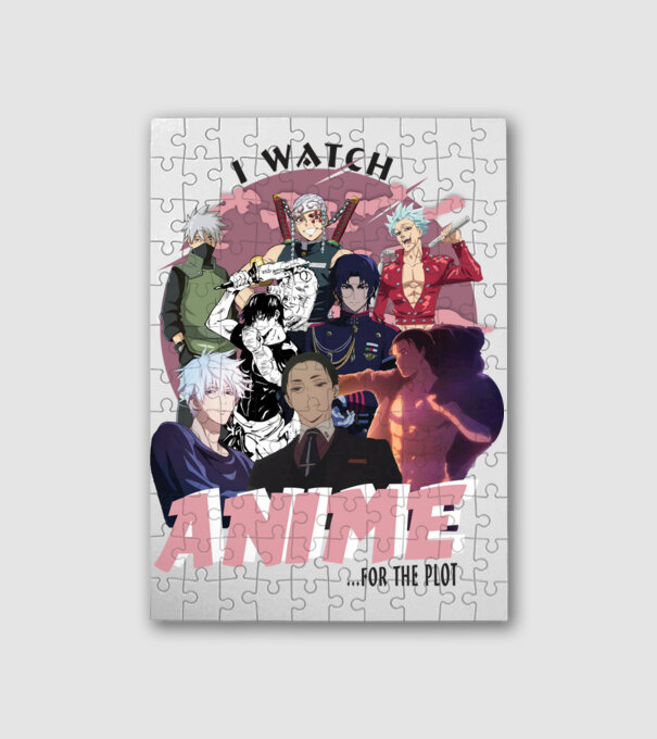 I watch Anime for the plot-Naruto-Balance Unlimited-Jujutsu Kaisen-Seven Deadly Sins-Attack On Titan-2 minta fehér pólón