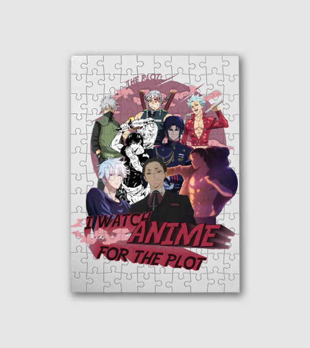 I watch Anime for the plot-Naruto-Balance Unlimited-Jujutsu Kaisen-Seven Deadly Sins-Attack On Titan minta fehér pólón