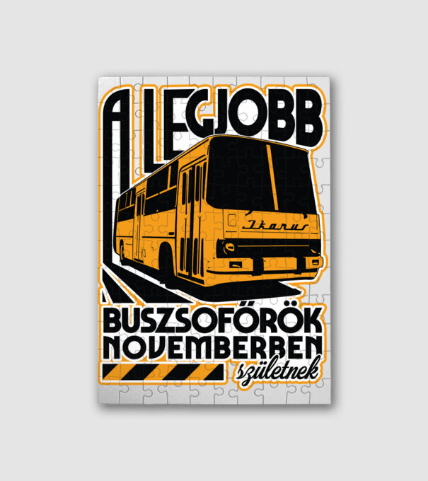 Legjobb buszsoffőr drk NOVEMBER minta fehér pólón