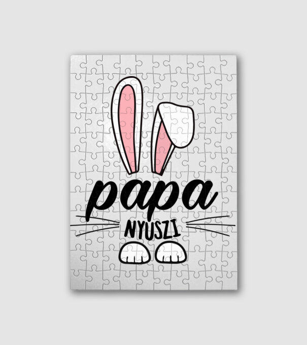 Nyuszicsalád papa minta fehér pólón