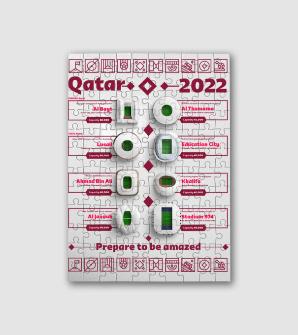 Qatar 2022 stadionok minta fehér pólón