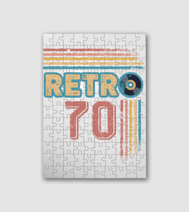 retro_70 minta fehér pólón